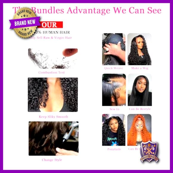 16 18 20 Inch Burmese Deep Wave Human Hair Bundles 100% Virgin Hair main image 4